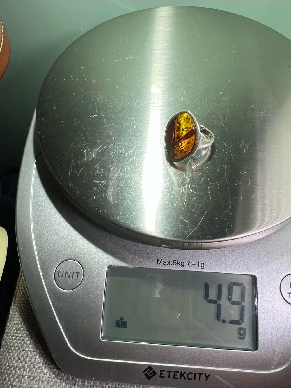 Sterling Silver Amber Statement Ring - Honey & Cognac Amber